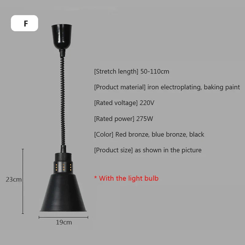 DecorBites™ 275W Electric Food Heat Preservation Lamp for Kitchen Restaurant Buffet