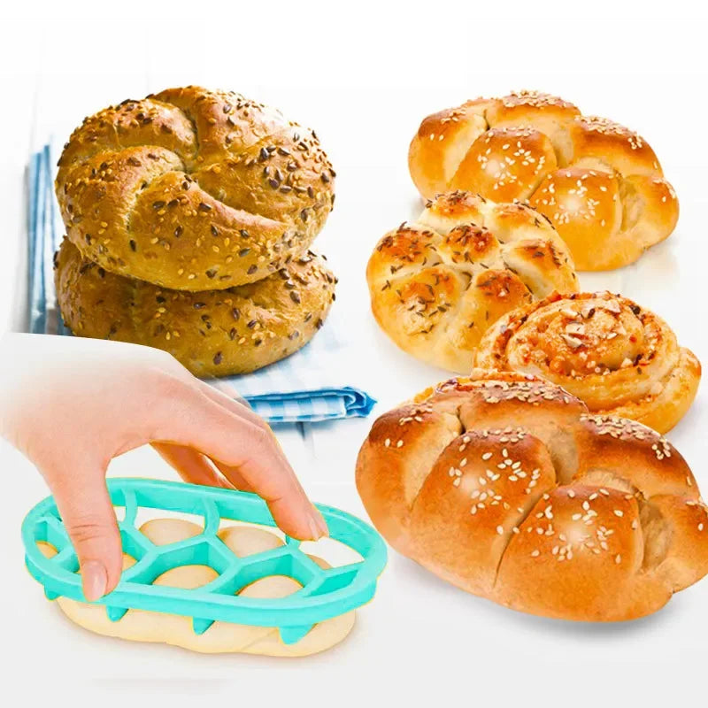 DecorBites™ Circular Oval Bread Molds Fan Shaped Dough Press Baking Tool