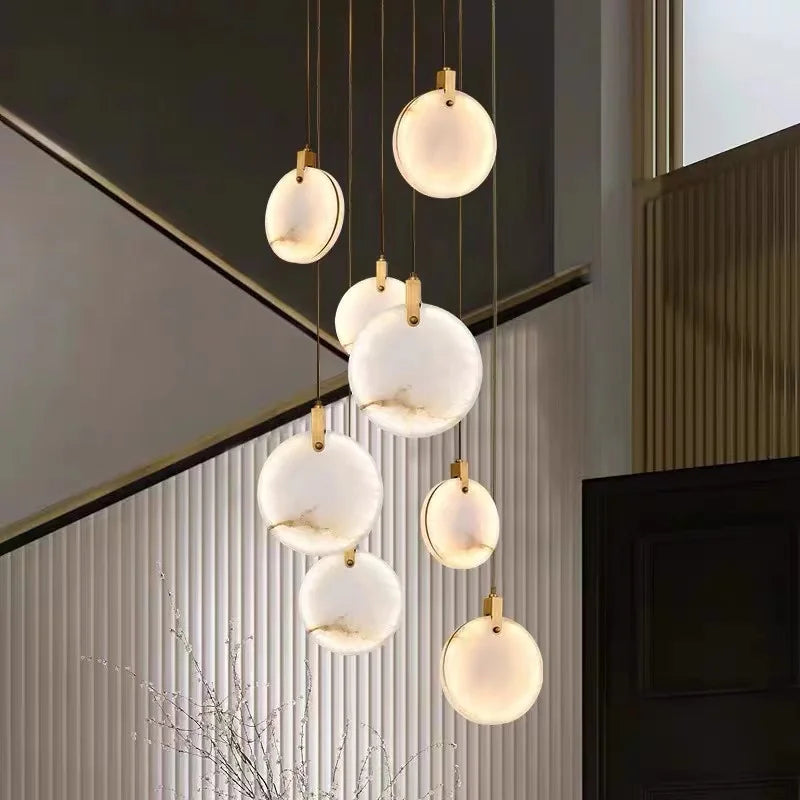 DecorBites™ LED Marble Ceiling Pendant Lamp, Modern Interior Lighting for Living Room