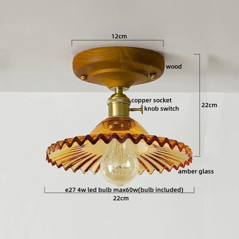 DecorBites™ Glass Copper LED Ceiling Lamp Modern Style for Home Decor and Restaurant