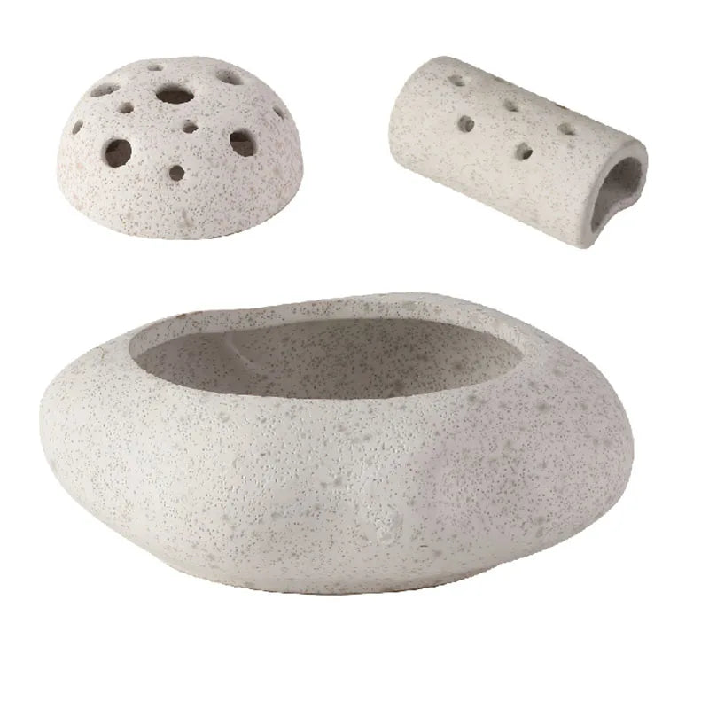 DecorBites™ Lotus Seedpod Ceramic Vase Artificial Flower Pot Modern Desk Decor