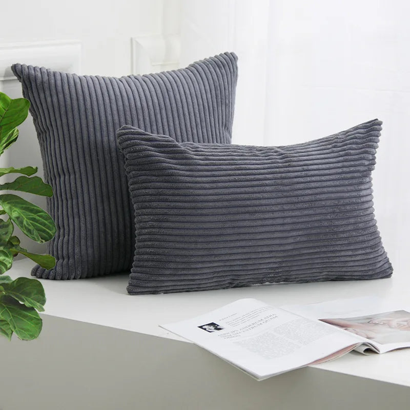 DecorBites™ Corduroy Striped Cushion Cover 30-60cm Soft Comfortable Throw Pillow Case Home Decor