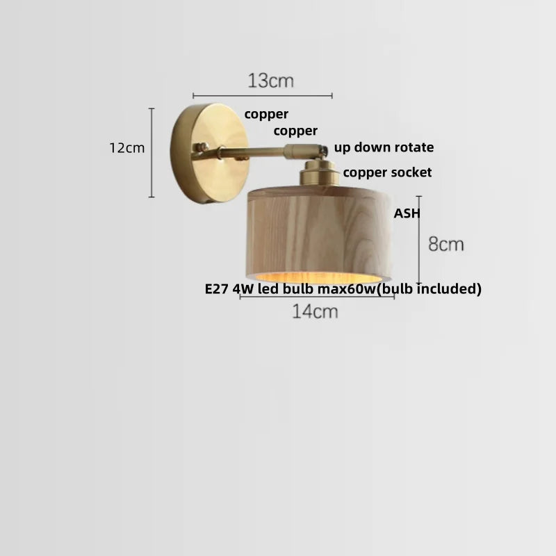 DecorBites™ Ash Wood Up Down LED Wall Lights Living Room Stair Lamp