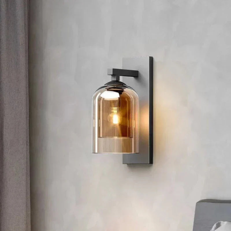 DecorBites™ Double Glass Wall Art Light - Luxury Nordic Style for Bedroom and Aisle Decor
