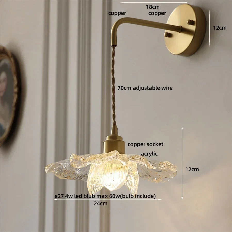 DecorBites™ Copper Adjustable LED Wall Light with Pull Chain Switch