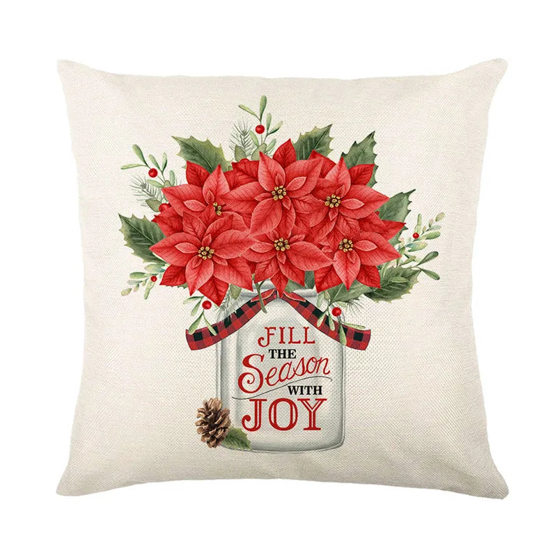 DecorBites™ Christmas Snow Elk Pillow Cover for Festive Home Decor