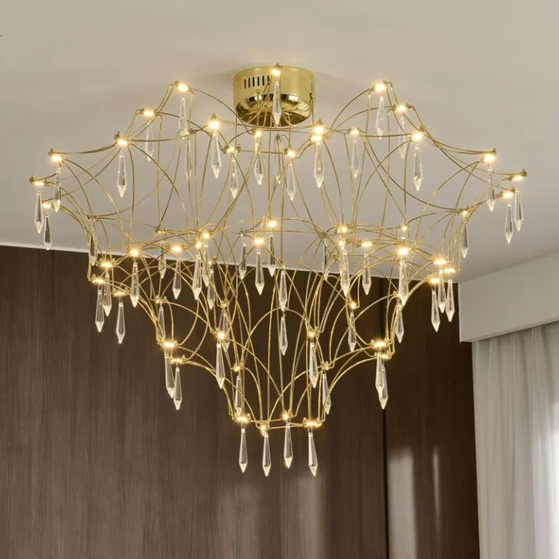 DecorBites™ Deluxe Crystal Star Lamp: Designer LED Lighting for Modern Living Room & Villa