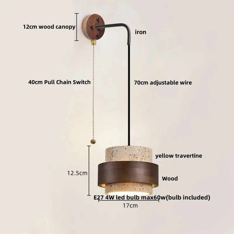 DecorBites™ LED Wall Lights Modern Pull Chain Switch Bedside Lamp Wandlamp