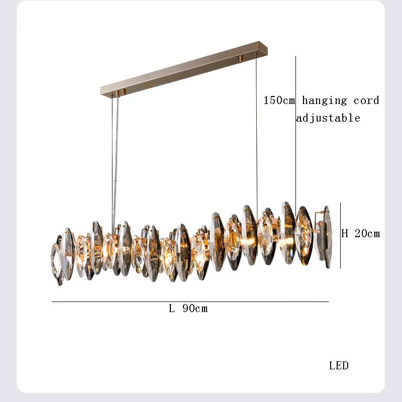 DecorBites™ Crystal LED Chandelier: Modern Luxury Indoor Hanging Lamp, Living Room Decor