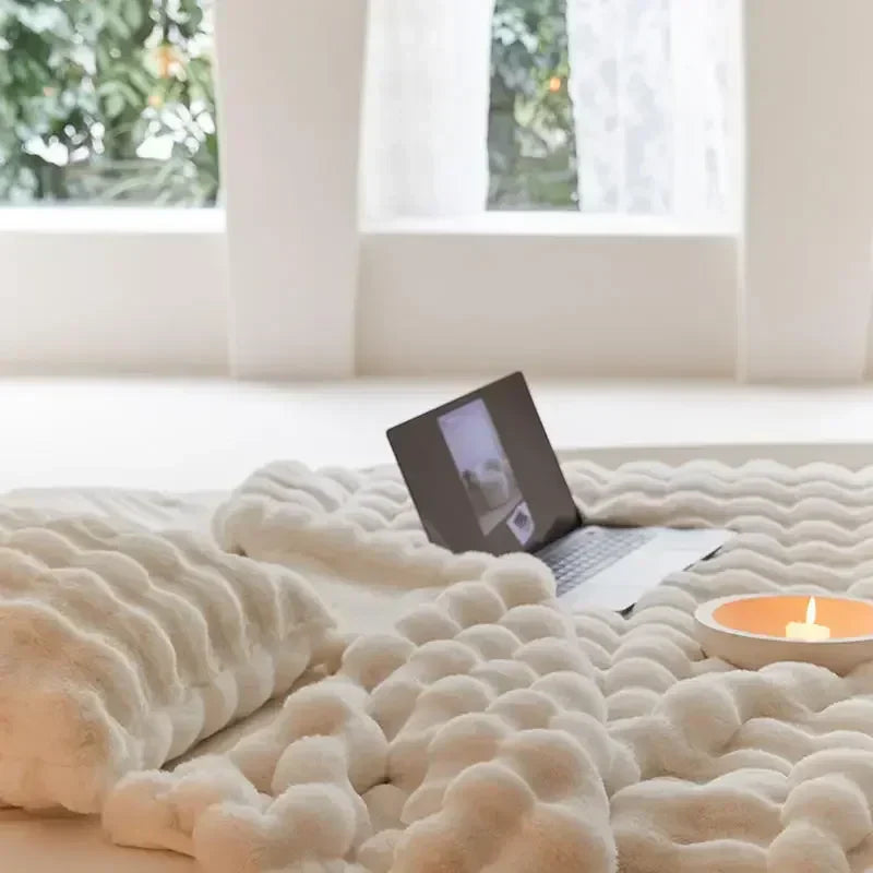 DecorBites™ Luxe Faux Fur Winter Blanket: Premium Warmth & Comfort for Bed or Sofa