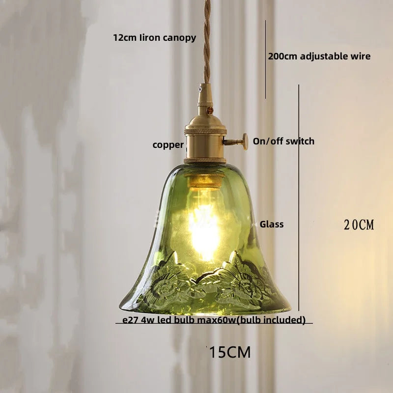DecorBites™ Clear Glass Copper Pendant Lights Adjustable Modern Wire Nordic Vanity Light