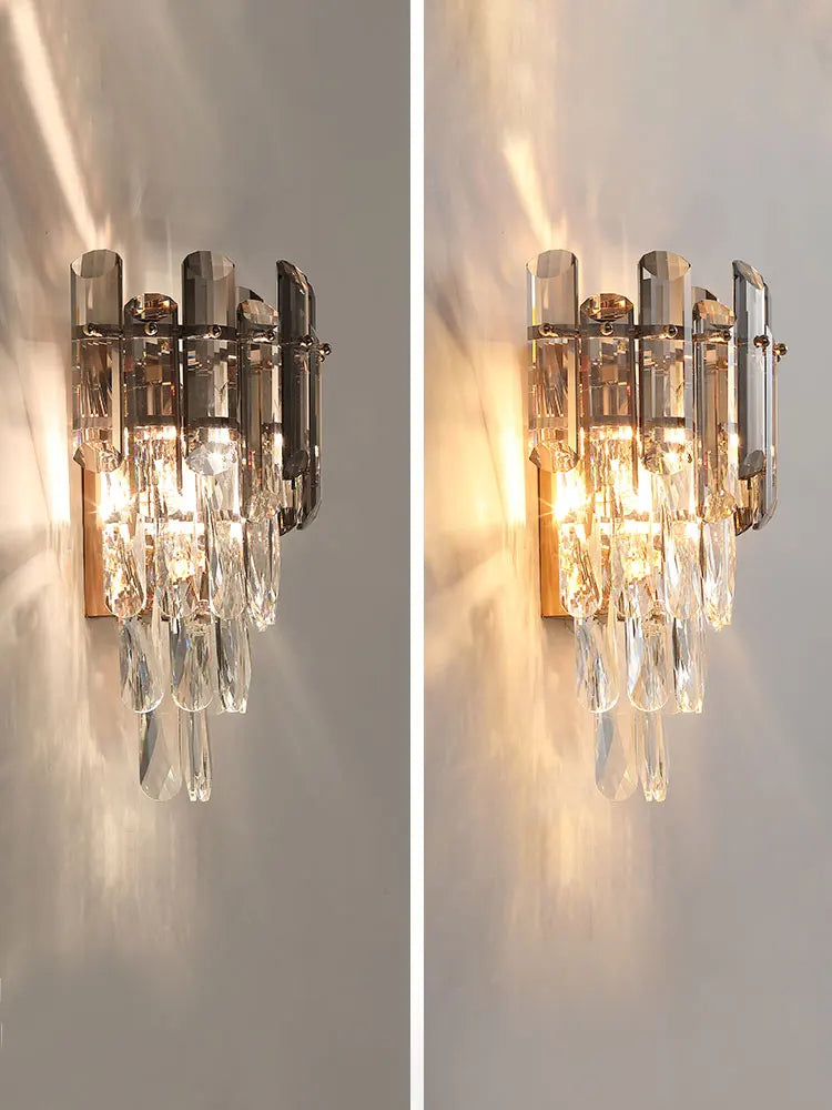 DecorBites™ Crystal Gold LED Wall Sconce - Modern Luxury Wall Lamp for Living Room Bedroom Stairs