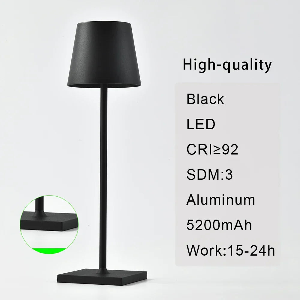 DecorBites™ Cordless LED Mosaic Table Lamp with Wireless Charger and Touch Dimmer