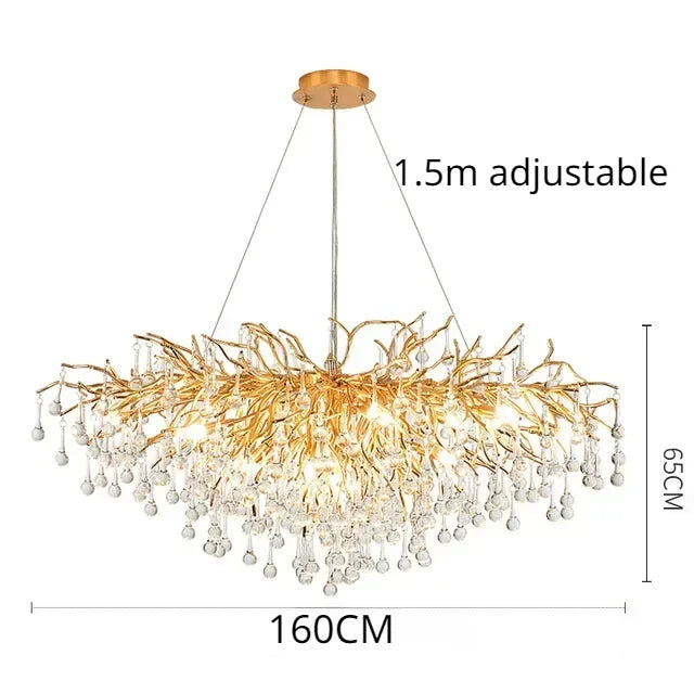 DecorBites™ Crystal Branch Chandelier | Indoor Luxury Gloss Light for Living & Dining Room