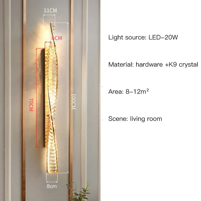 DecorBites™ Crystal LED Wall Sconce - Golden Bedroom Bathroom Living Room Mirror Decorluxury Wall Lamp