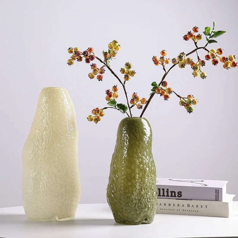 DecorBites™ Glass Vase with Irregular Patterns for Flower Arrangement and Home Decor