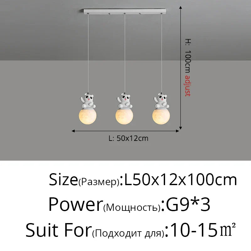 DecorBites™ Bear Bedroom Wall Lamp: Modern Chandelier for Living Room, Study & Dining Room