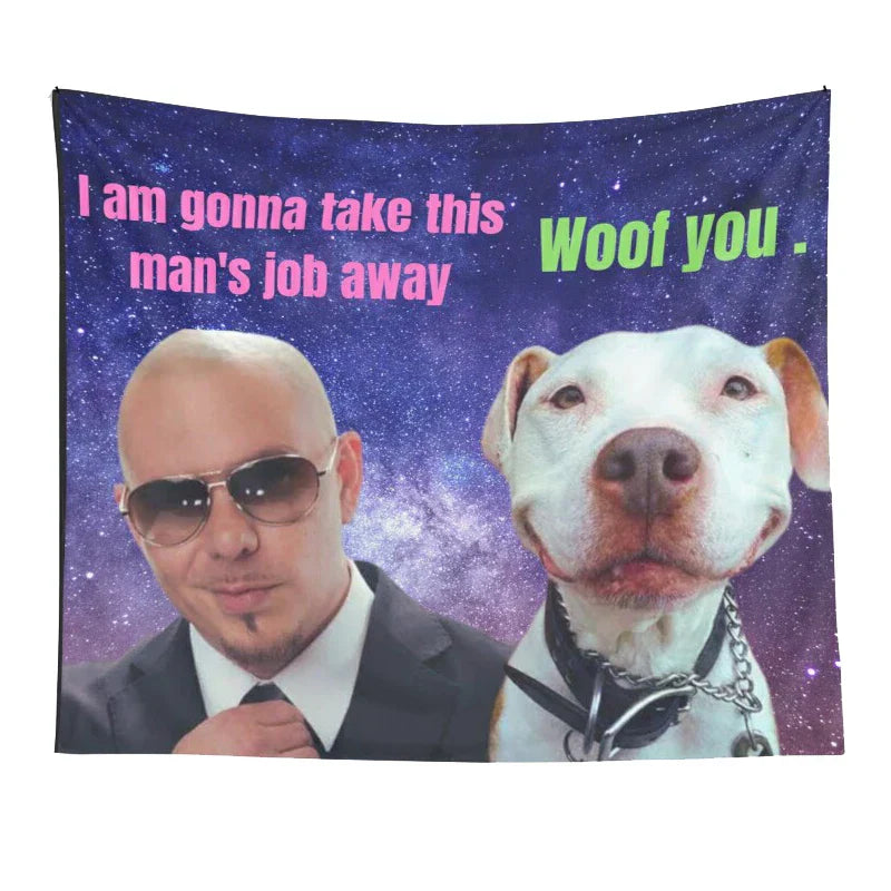 DecorBites™ Bulldog Fun Tapestry Live Laugh Love Wall Hanging Dorm Decor