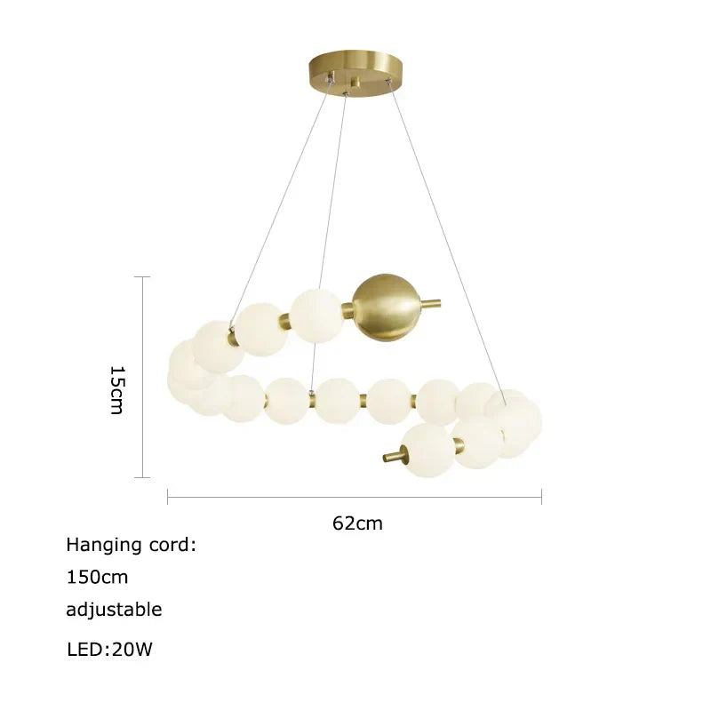 DecorBites™ Love Gold Chrome Chandelier LED Suspension Lighting for Dinning Room