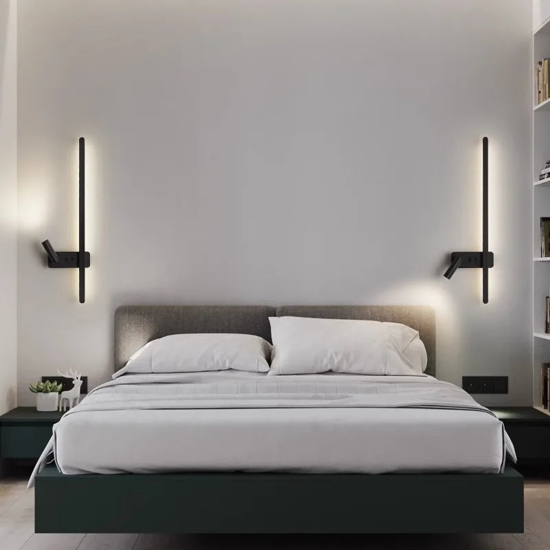 DecorBites™ LED Wall Sconce Spotlight for Living Room Bedroom - Modern Black White Wall Lamp