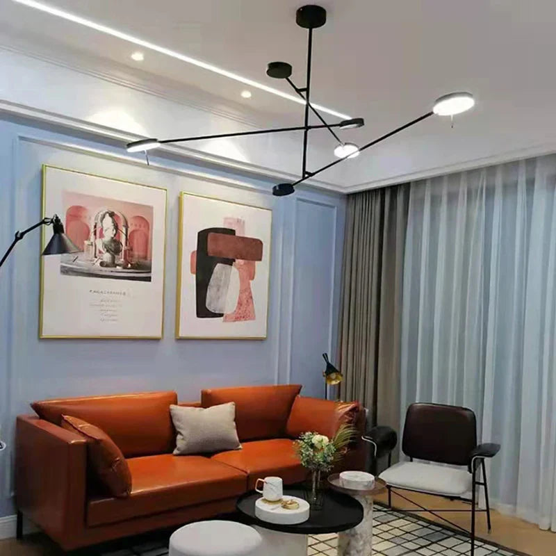 DecorBites™ Black Metal LED Pendant Light: Minimalist Living Room Fixture