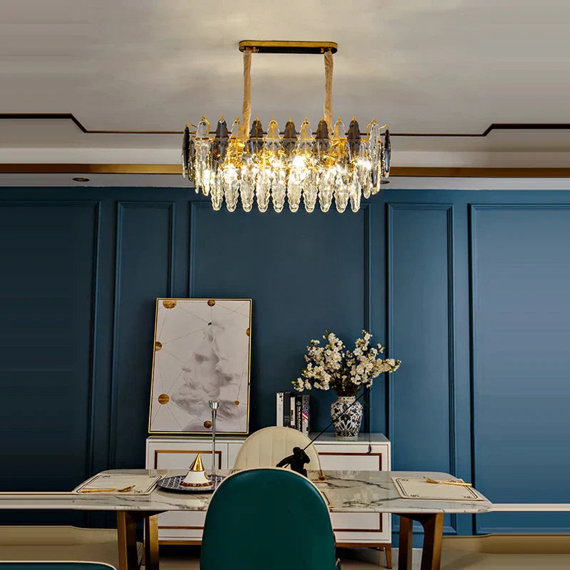 DecorBites™ Gold Crystal Chandelier Lighting for Living Room