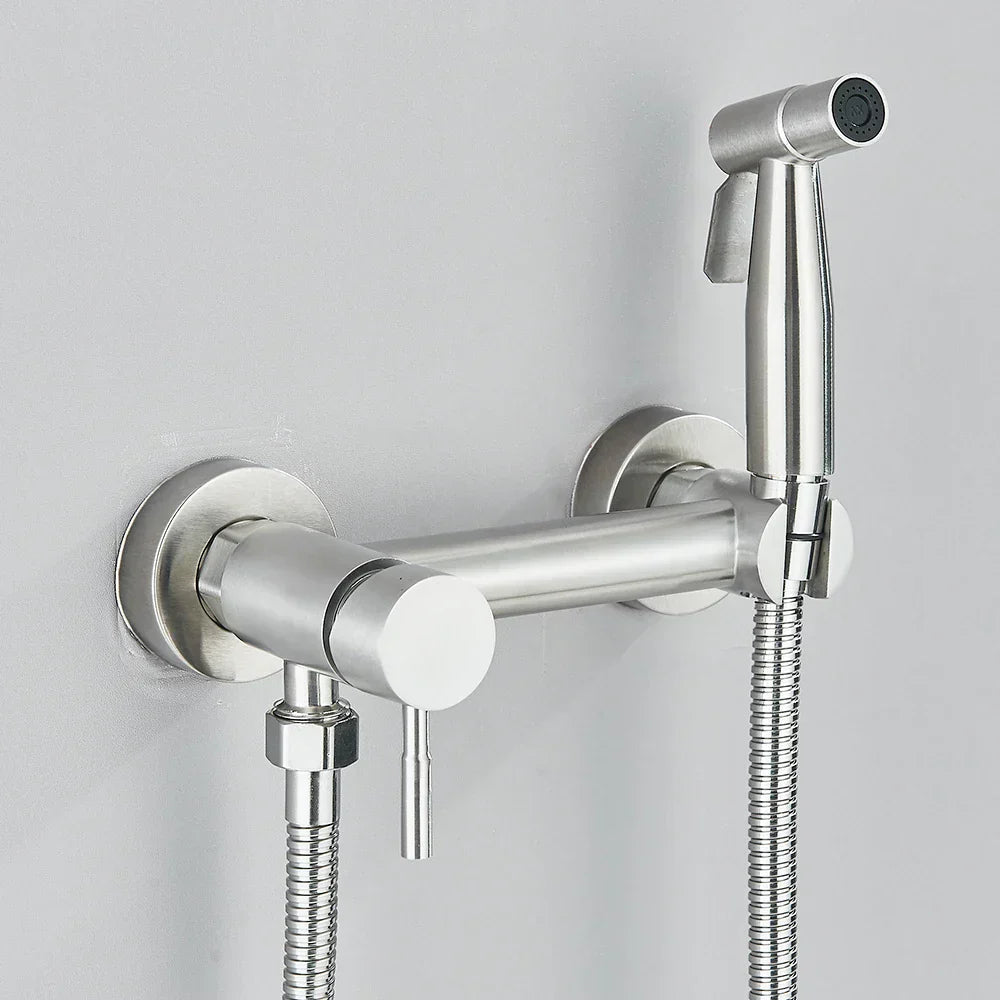 DecorBites™ Brass Bidet Faucet Mixer with Square Shower Spray