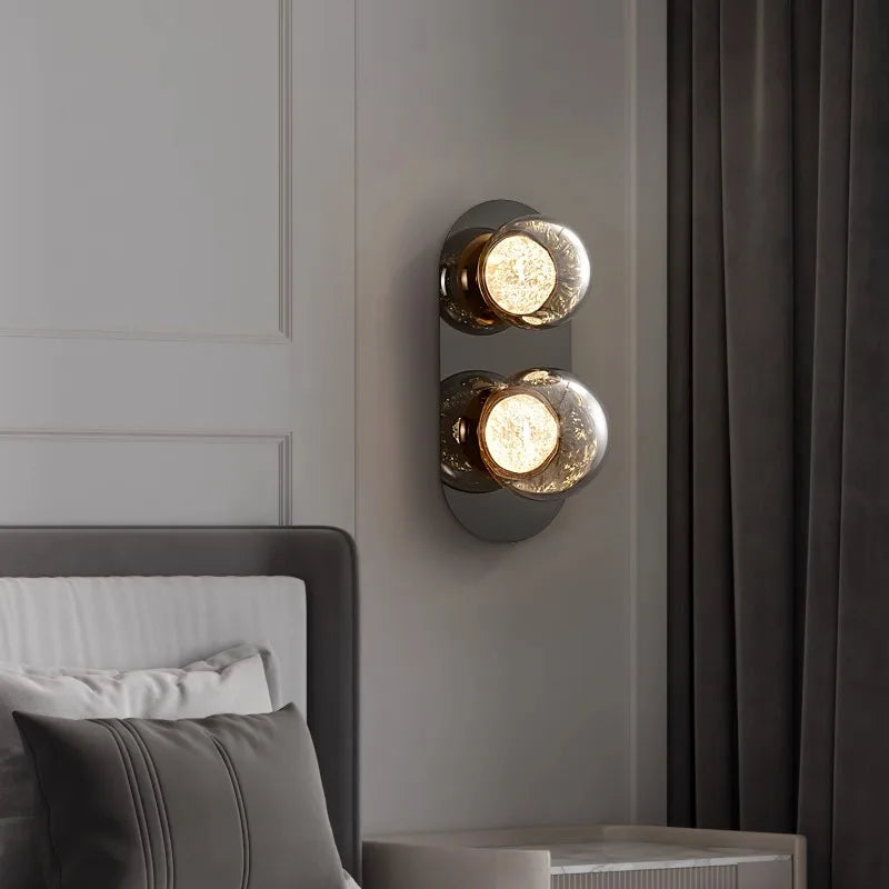 DecorBites™ Gray Glass Wall Lights: Modern Luxury Home Decor Fixture for Living Room