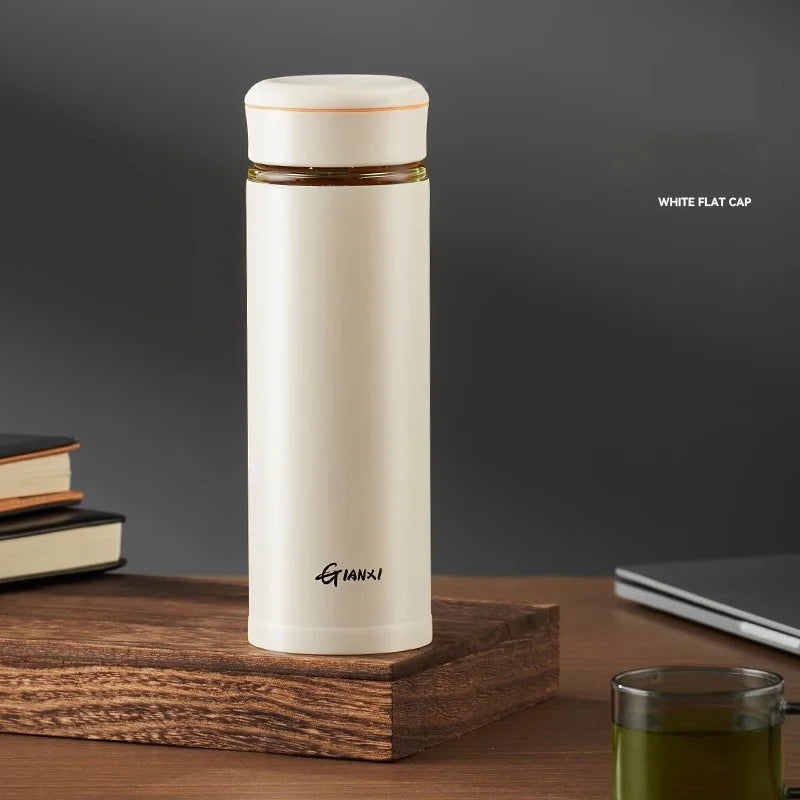 DecorBites™ Glass Thermos Cup Tea Separation Set Vacuum Bottle Stainless Steel Office Business Style