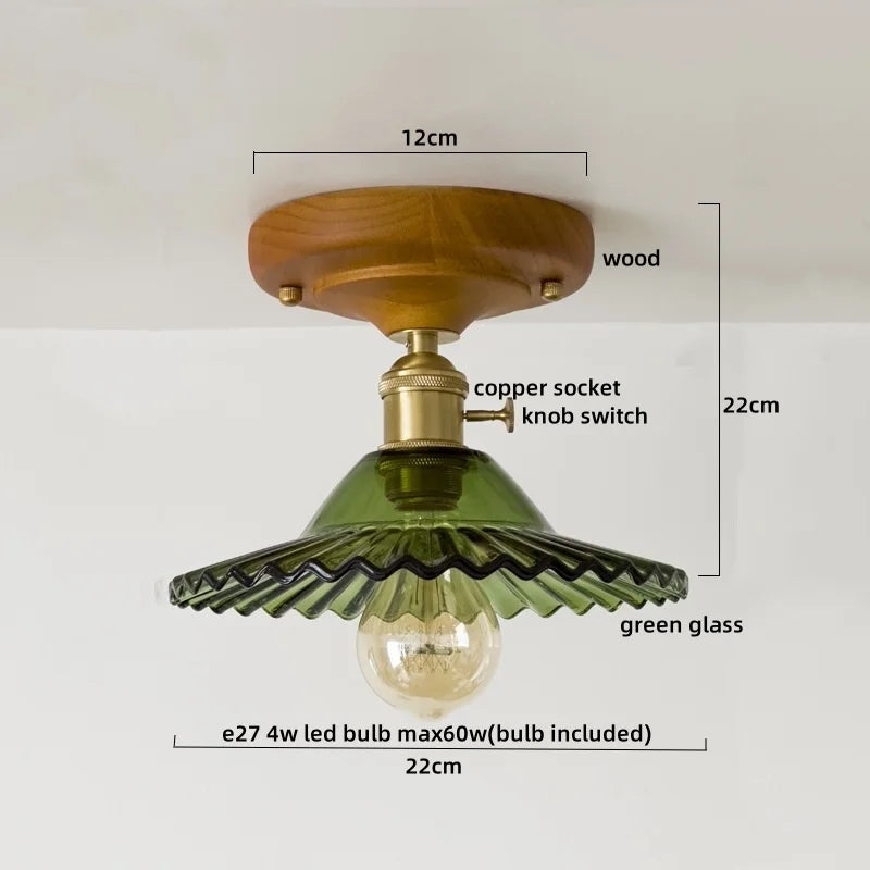 DecorBites™ Glass Copper LED Ceiling Lamp Modern Style for Home Decor and Restaurant