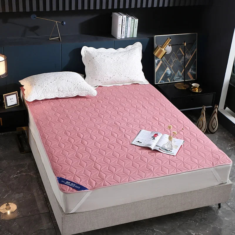 DecorBites™ Cotton Quilted Waterproof Bed Protector Pad for Elderly, Children, Mother Child