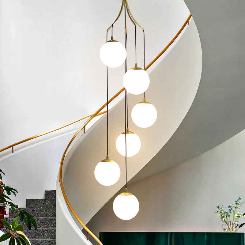 DecorBites™ LED Glass Ball Chandelier Ceiling Light for Living Room Dining Loft Decor