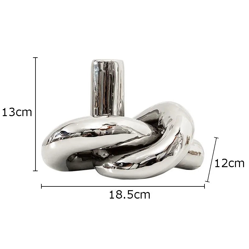DecorBites™ Ceramic Knot Sculpture Abstract Desk Decor Artwork Room Aesthetic Statues