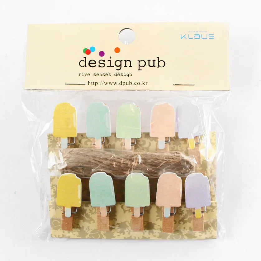 DecorBites™ 50-Piece Mini Wooden Clips for Photos Crafts, 25mm Small Clothespin Decoration