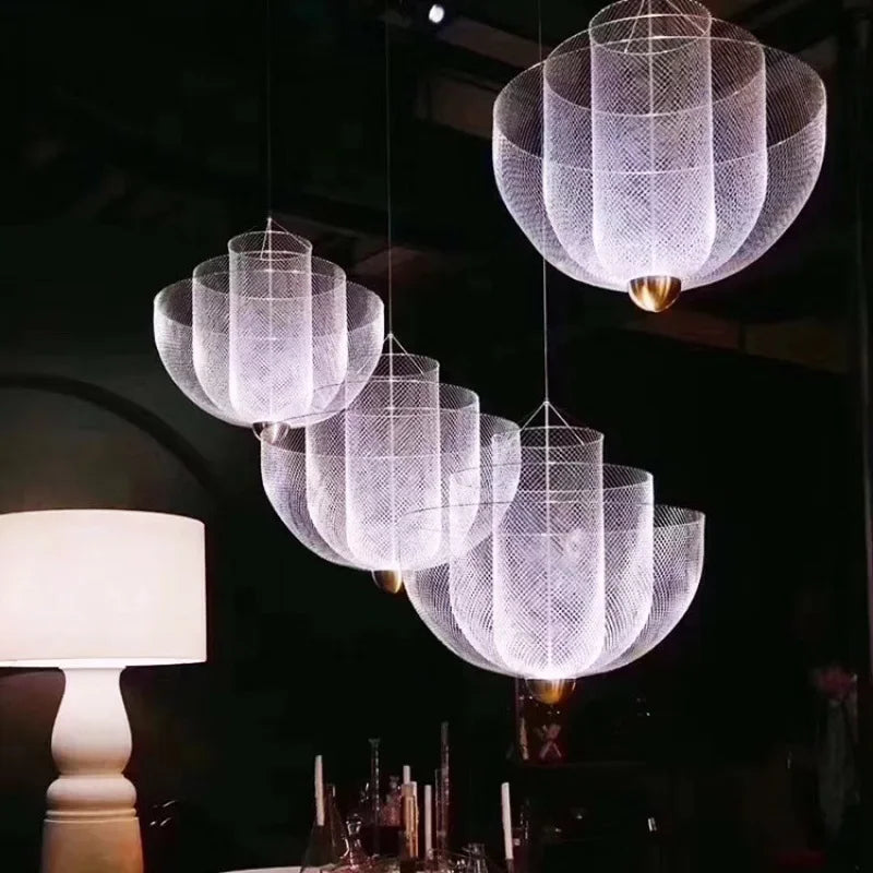 DecorBites™ Geometric Iron Chandelier | Nordic Loft Pendant Light Fixture