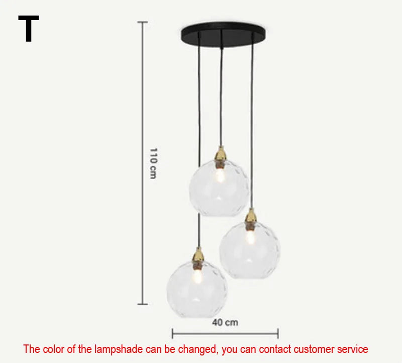 DecorBites™ Glass Ball Lustre Pendant Lights - Modern Kitchen Hanging Fixture