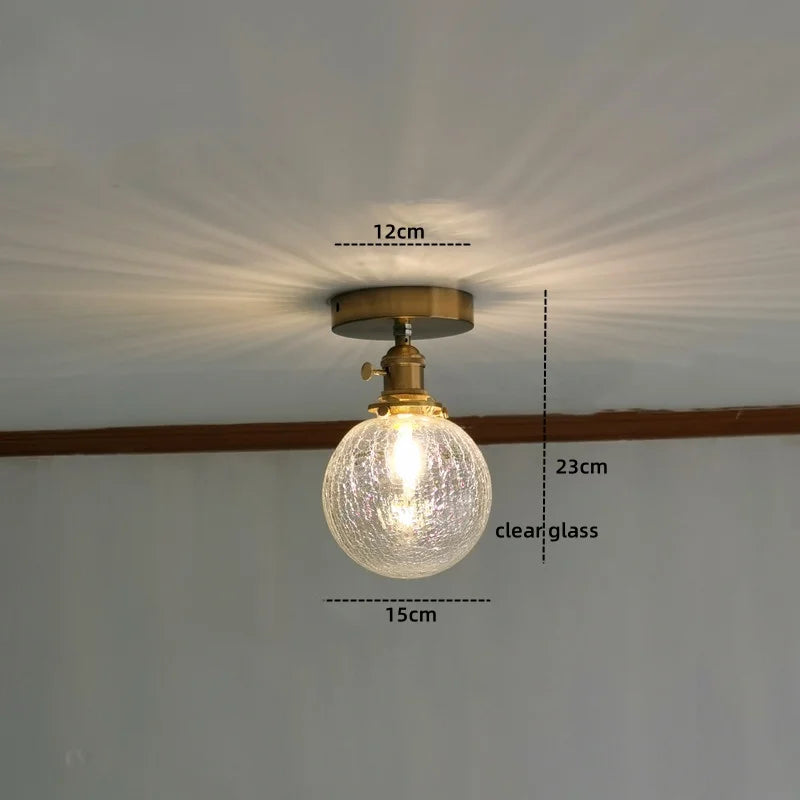 DecorBites™ Amber Glass LED Ceiling Lights Modern Home Lighting Copper Socket