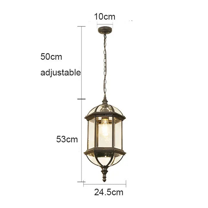 DecorBites™ Black Outdoor Hanging LED Pendant Light for Balcony Walkway & Exterior Lighting