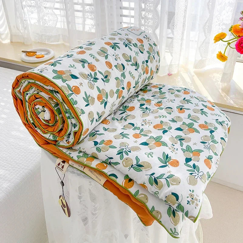 DecorBites™ Breathable Double Gauze Queen Quilt with Soya Fibre Filling