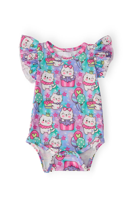 Time To Purr-ty S/S Flutter Bodysuit