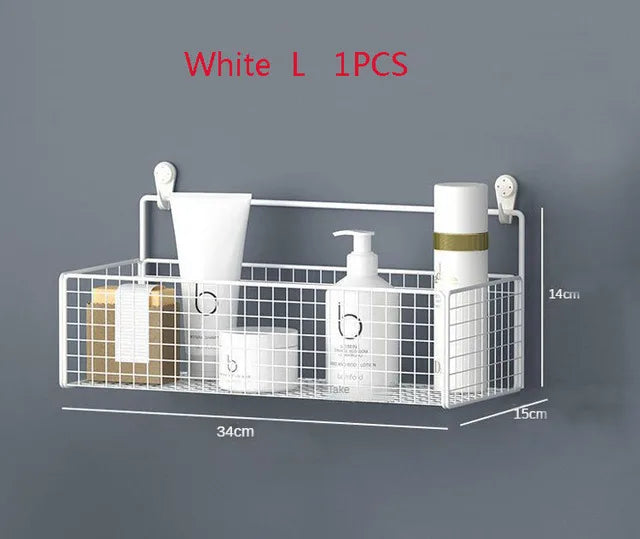DecorBites™ Bathroom Shelf: Suction Cup Shampoo Storage, High Capacity Bath Shelves