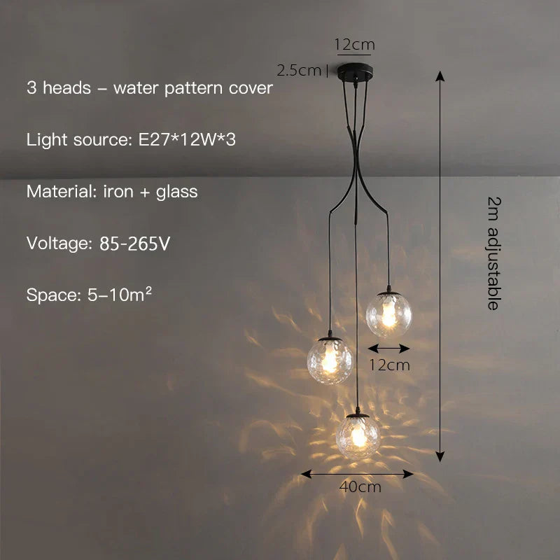 DecorBites™ Gold Nordic Pendant Light E27 LED Chandelier for Dining Room, Foyer, Stairs