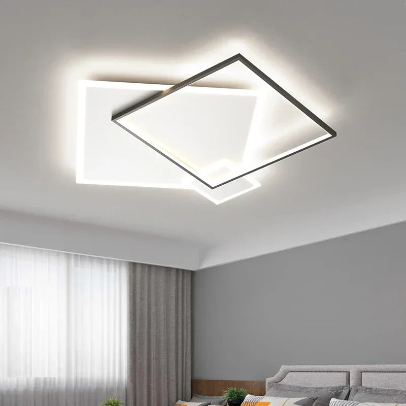 DecorBites™ Black Gold LED Chandelier: Modern Smart Lighting for Living Dining Bedroom & Children's