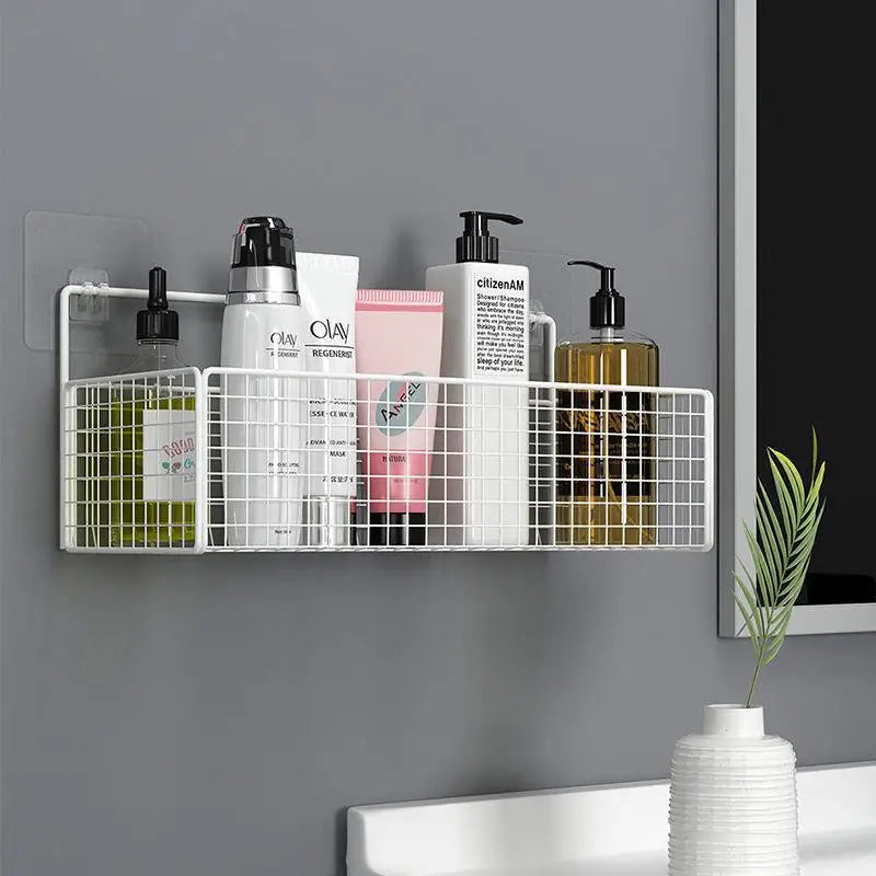 DecorBites™ Bathroom Shelf: Suction Cup Shampoo Storage, High Capacity Bath Shelves