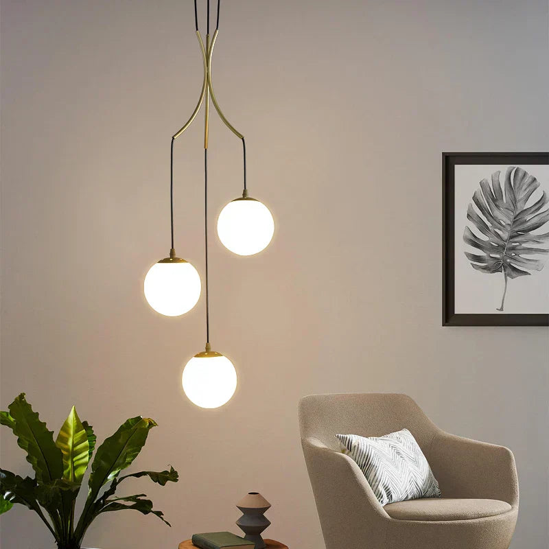 DecorBites™ Gold Nordic Pendant Light E27 LED Chandelier for Dining Room, Foyer, Stairs