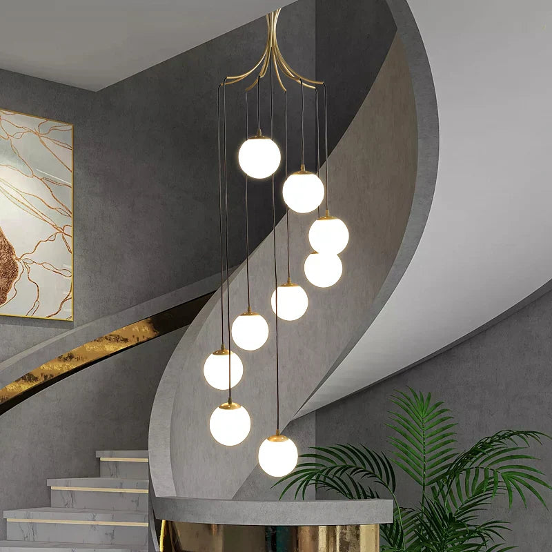 DecorBites™ Gold Nordic Pendant Light E27 LED Chandelier for Dining Room, Foyer, Stairs