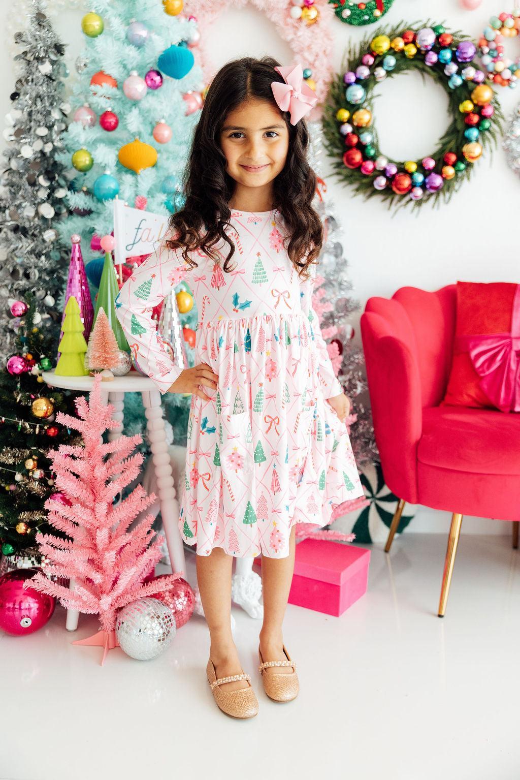 Very Merry L/S Pocket Twirl Dress
