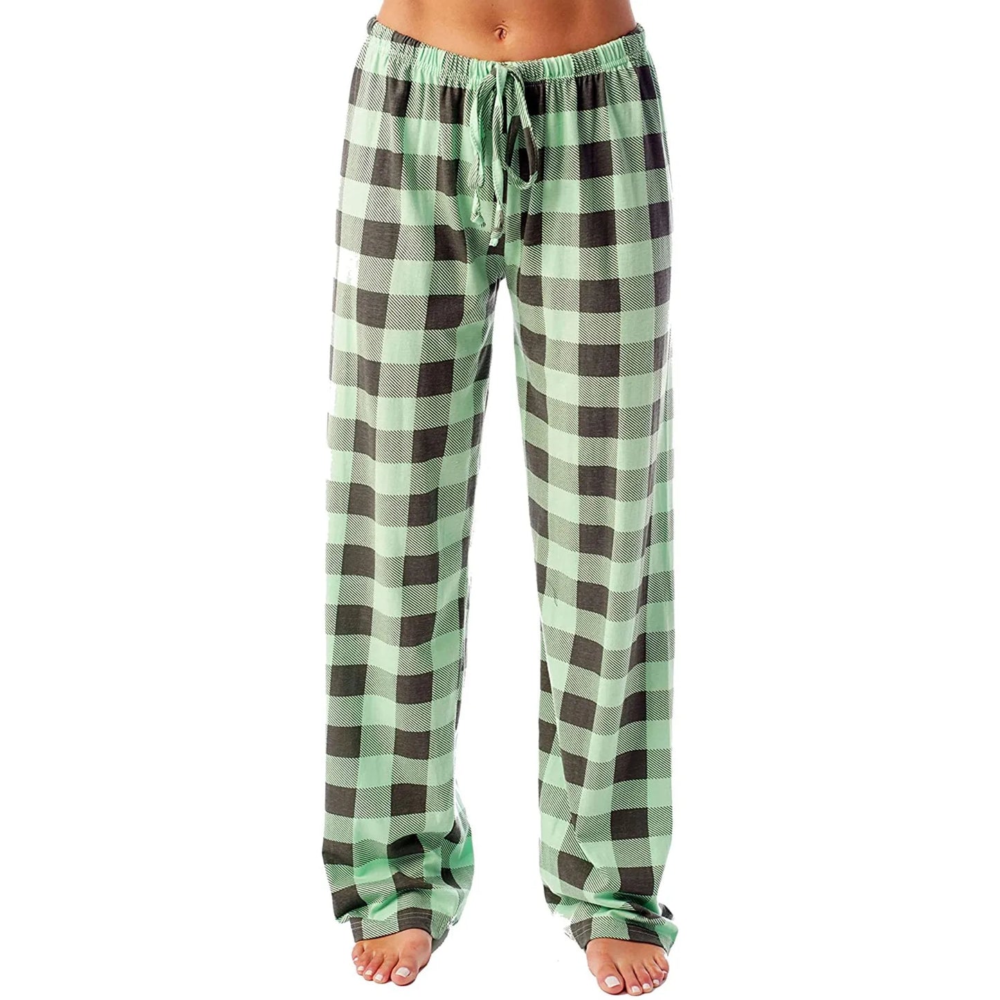 Women Christmas Pajama pants Autumn Winter Plaid Printed Pants
