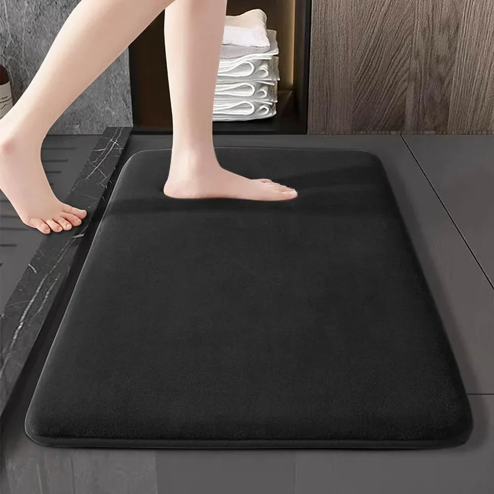 DecorBites™ Absorbent Coral Velvet Bathroom Door Mat