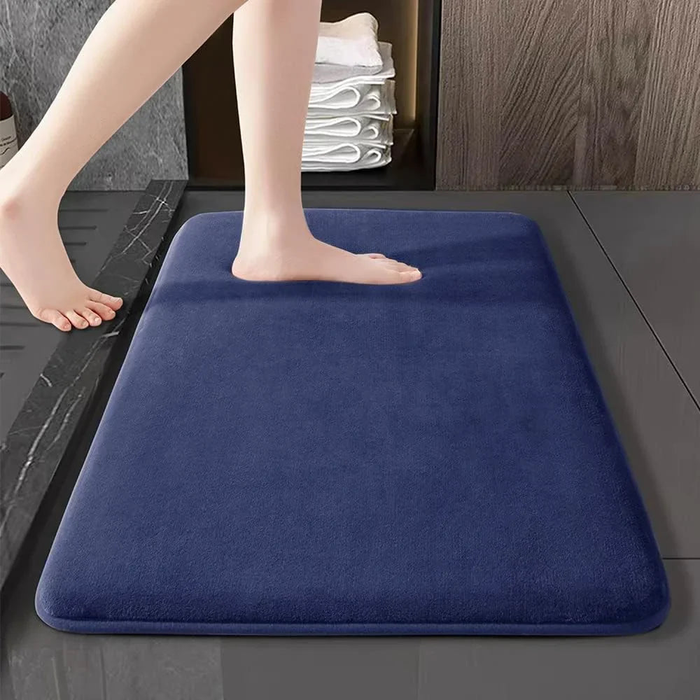 DecorBites™ Absorbent Coral Velvet Bathroom Door Mat